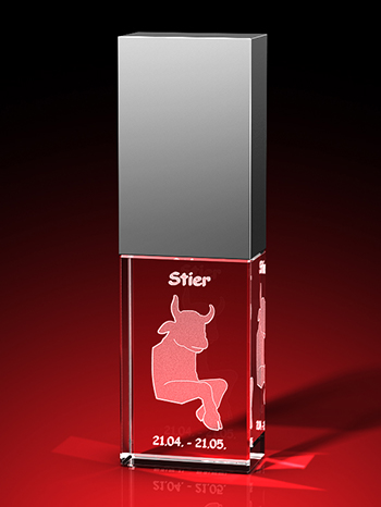 Sternzeichen Stier - USB-Stick, LED weiß, 64 GB (30 x 18 x 10) – GLASFOTO.COM