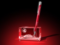 Magent Geschenkbox Glasfoto Kristallglas 