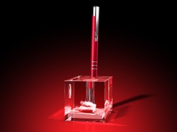 Magent Geschenkbox Glasfoto Kristallglas 