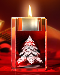 Eine verschneite Tanne als moderne Weihnachtsdeko im Glas. Jetzt bei GLASFOTO.COM