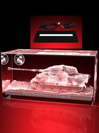 Magent Geschenkbox Glasfoto Kristallglas 