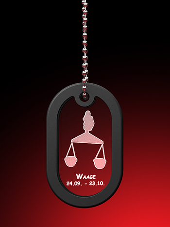 Sternzeichen Waage - Dog Tag mit Kette – GLASFOTO.COM