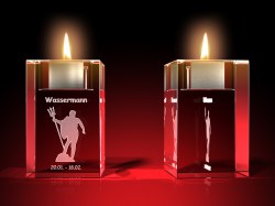 Sternzeichen Wassermann - Teelicht (50 x 80 x 50) – GLASFOTO.COM