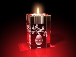 Osterdekoration : Osterzweig - Teelicht – GLASFOTO.COM