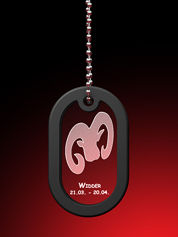 Sternzeichen Widder - Dog Tag mit Kette – GLASFOTO.COM