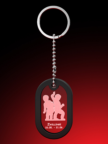 Sternzeichen Zwillinge - Dog Tag Schlüsselanhänger – GLASFOTO.COM