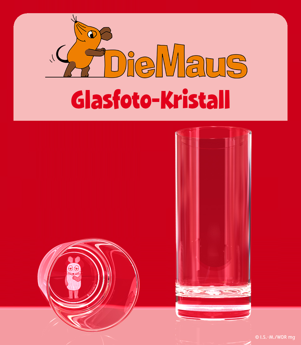 Die Maus : Trinkglas mit der Maus im Boden von GLASFOTO.COM