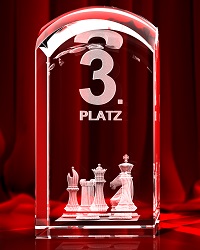 Schach Pokal - Schachbrett - 3. Platz - Quader RD