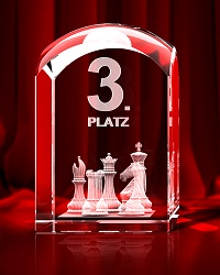 Schach Pokal - Schachbrett - 3. Platz - Quader RD