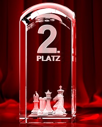 Schach Pokal - Schachbrett - 2. Platz - Quader RD