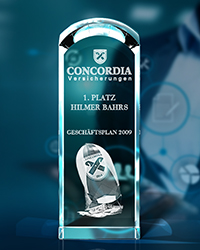 Glaspokal - Concordia Versicherungen - Pokal rund