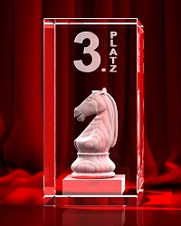Schach Pokal - Springer - 3. Platz - Quader