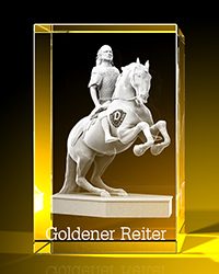 Goldener Reiter dynamisch - Quader