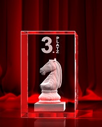 Schach Pokal - Springer - 3. Platz - Quader