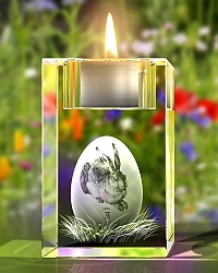 Osterdekoration : Albrecht Dürer 'Hase' - Teelicht