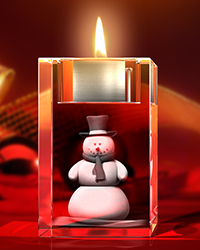 Der Schneemann im Glas ist eine besondere Weihnachtsdekoration. Jetzt bei GLASFOTO.COM