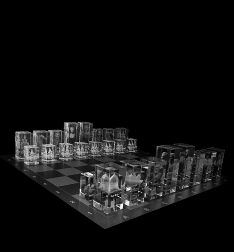 Souvenirs aus Glas : Schachspiel Dresden in Glas