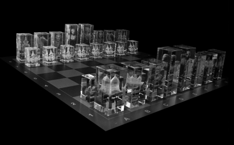 Schachspiel glas 
