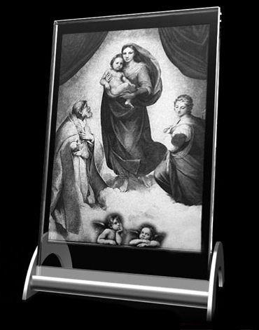 Souvenirs aus Glas : Sixtinische Madonna Flachglas beleuchtet