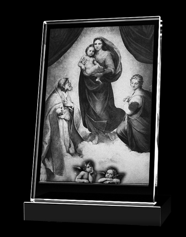 Souvenirs aus Glas : Sixtinische Madonna Flachglas geneigt