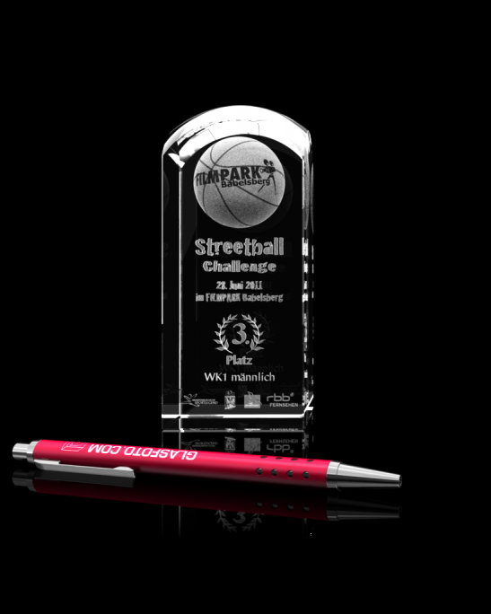 Glas Trophäe - Streetball Challenge - Quader RD