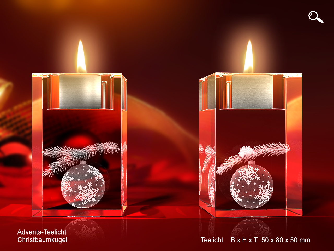 Eine Christbaumkugel im Glas vollendet Ihre Weihnachtsdekoration. Jetzt bestellen bei GLASFOFO.COM.