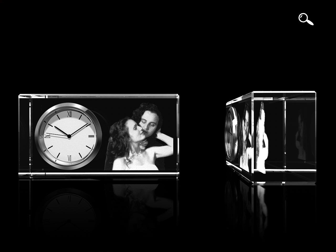Glasfoto – Uhr mit Foto, Glas eckig