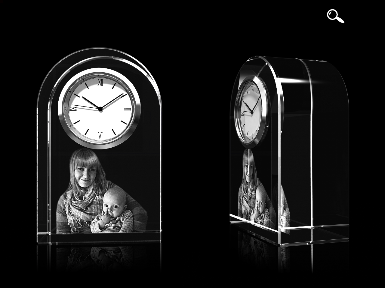 Glasfoto – Uhr mit Foto, Glas rund
